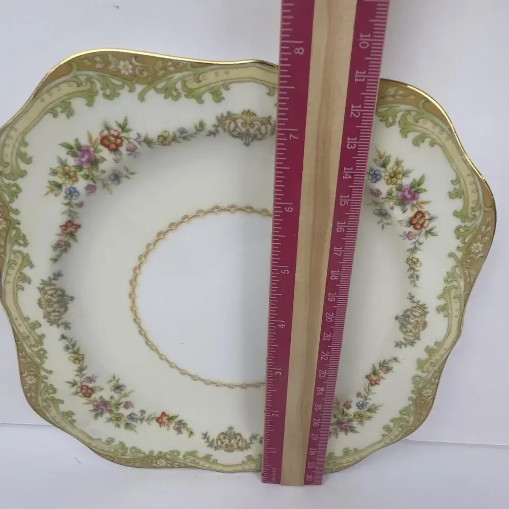 VTG Noritake China Leona Pattern Square Lunch/Salad Plate Lot Of 2 - Picture 8 of 10